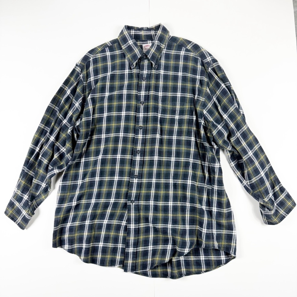 Brooks Brothers Men's Plaid Shirt - Blue and Green - Picture 1 of 4